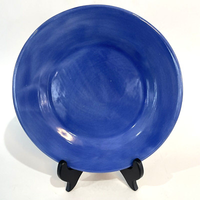 Aletha Soule Studio Pottery 9'' Lunch Salad Plate  Earthenware -Blue- Vintage
