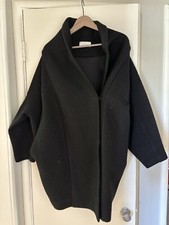 Reality Studio Black Cocoon Coat Women's Extra Small - Small Wool Made Portugal