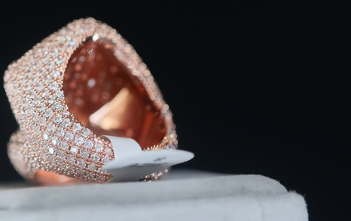Hip Hop Cross Ring | Simulated Baguette Diamond Cross Ring, Rose Gold Cross Ring - Picture 9 of 10