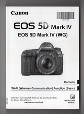 Canon EOS 5D Mark IV Genuine Camera Instruction Manual / Guide In English