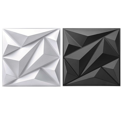 3D Wall Panel Diamond Black/White Wall Covering Panels Wall Renovation US - Picture 2 of 24