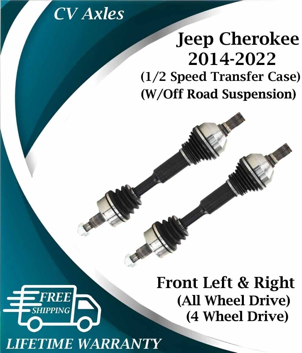2014-2022 Jeep Cherokee 4X4/4WD New OE Front CV Axles with Lifetime Warranty