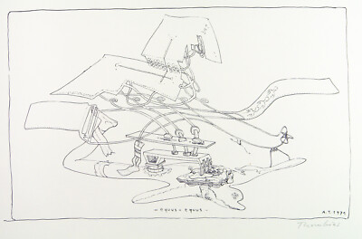 Dada. ''equus = equus'' 1971. Lithographie André THOMKINS (1930-1985) handsigniert