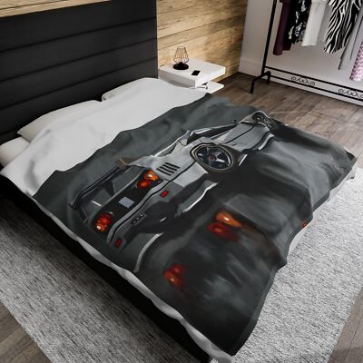 Ferrari F40 Throw Blanket, Gray Velveteen Microfiber, Car Enthusiast Gift,  Cozy