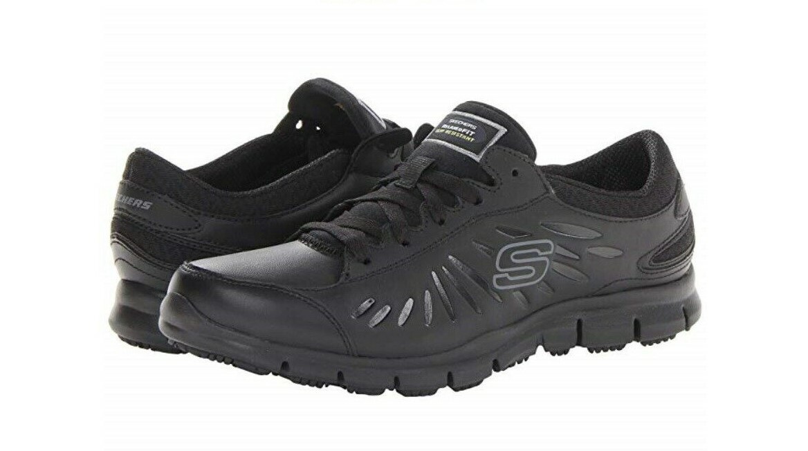 skechers slip resistant shoes with memory foam