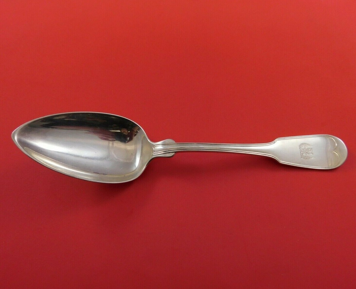Fiddle by Tiffany and Co Sterling Silver Dinner Spoon with Crest 8