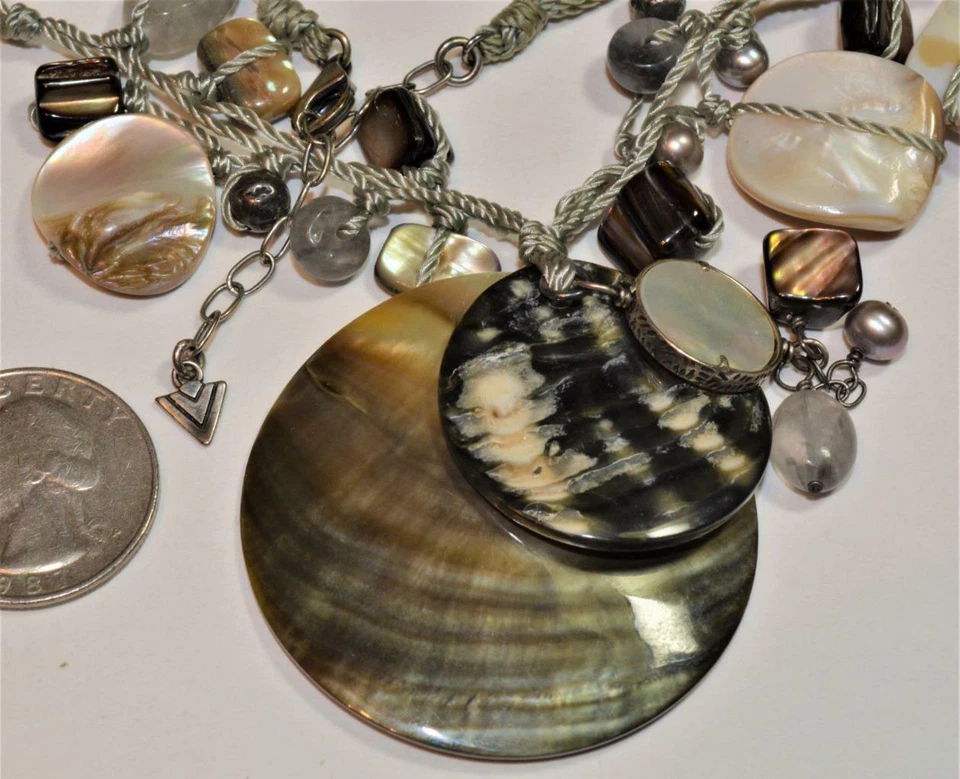 Box Mit SILPADA Silvertone 3 Strängen Dangle Aus Muscheln 19" Halskette - Bild 4 von 4