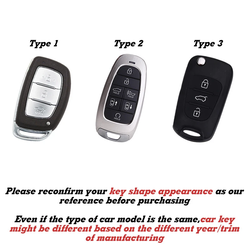 Keyless Key Fob Shell Protection Skin Case For Hyundai Elantra Sonata Santa Fe - Image 2 of 4