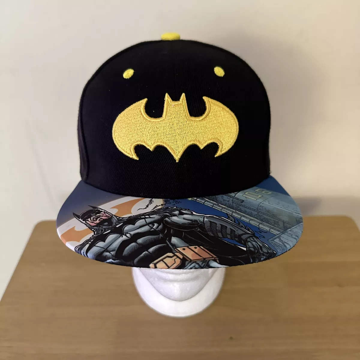 Six Flags Batman Baseball Cap Hat Flat Visor Snap Closure Adult One Size