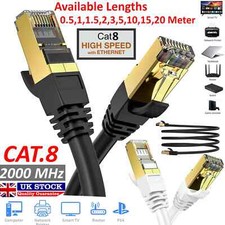 CAT8 Cable Shielded 2000MHz 40Gbps Ethernet LAN Ultra High Speed Cable RJ45 Lot 