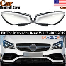 For Benz W117 C117 CLA Class 2016-2019 Pair Headlight Headlamp Lens Cover Clear