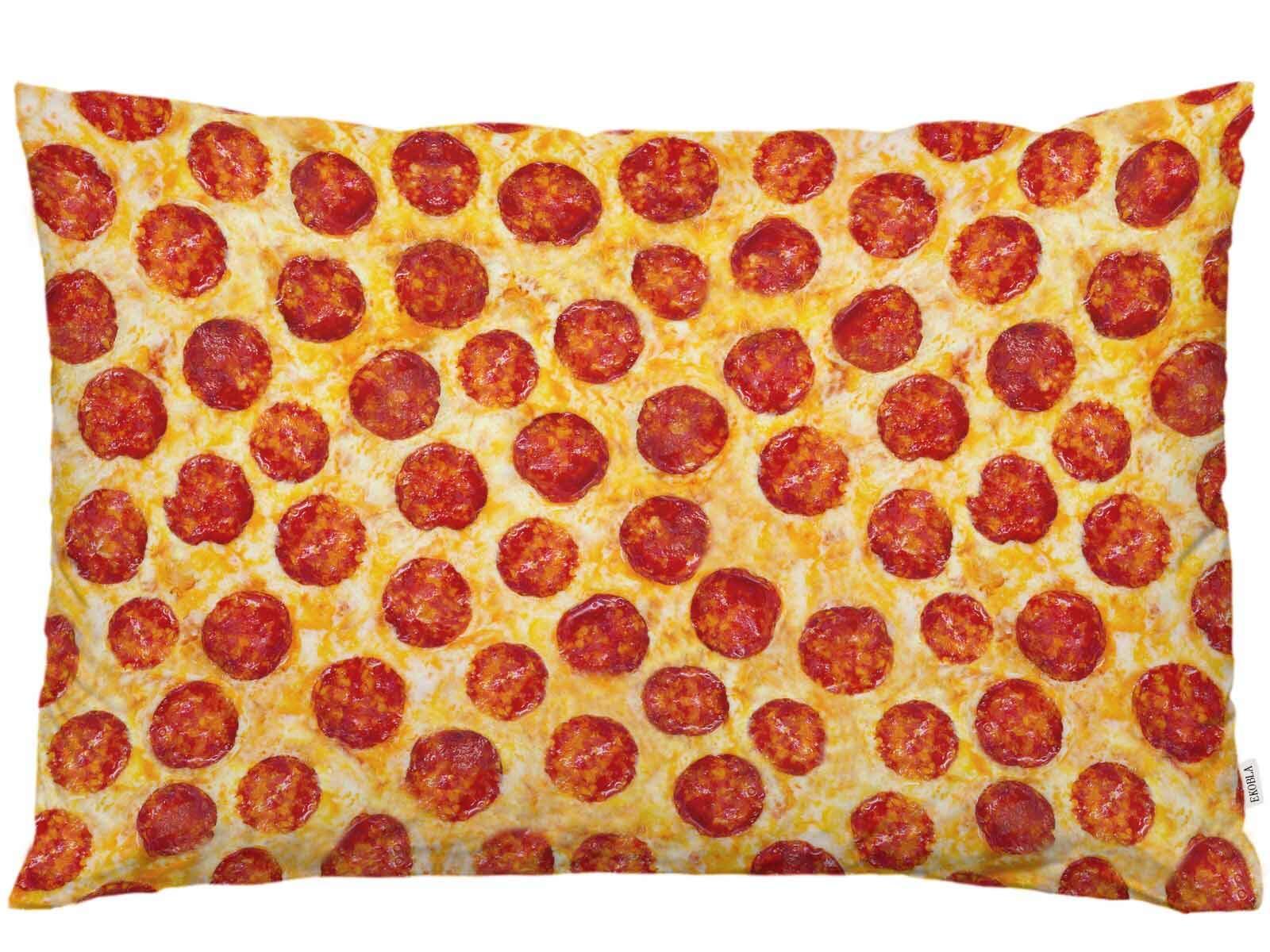Throw Pillow Cover Pepperoni Cheese Pizza Fantasy Delicious Food Seamless Tex...-image