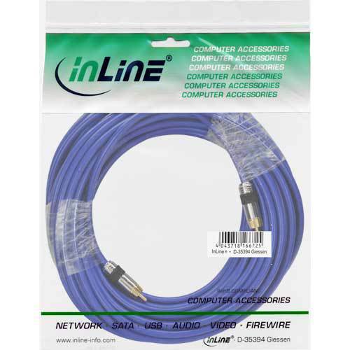 Thumbnail - Inline Cinch Kabel, Audio, Stecker/stecker, Premium, Blau, 10m