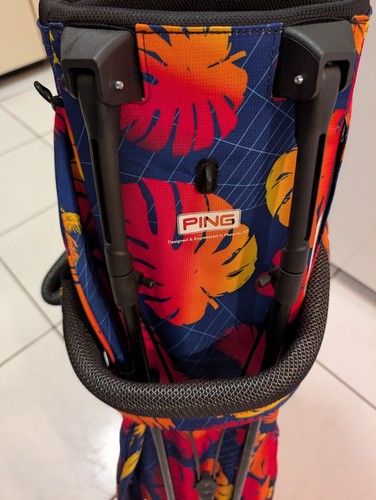 New Ping Hoofer Lite Electric Sunset 4-Way Top Double Strap Stand Bag - Picture 5 of 5