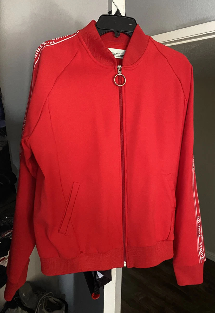 Off White Virgil Abloh Main Line Red Track Jacket Slim Fit Size XL
