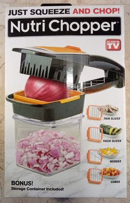 Nutri Chopper As Seen On TV Handheld Kitchen Slicer Just Squeeze & Chop 4 cuts