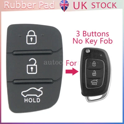 Flip Car Key Fob Case 3 Buttons Rubber Pad for Hyundai I10 I20 I40 IX35 Santa Fe