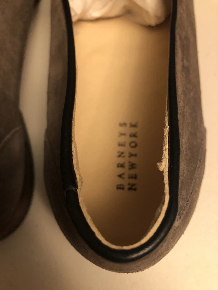 Zapatos de Noche Barneys New York Venecianos Sin Cordones Gris Gamuza Talla 12 $349.00 Foto 3 de 4