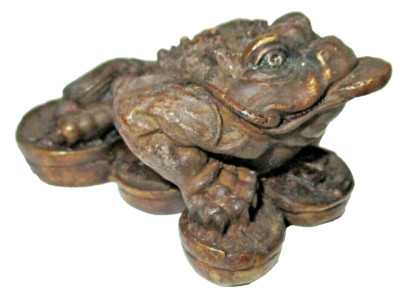 Vintage  Miniature Chinese Brass Frog