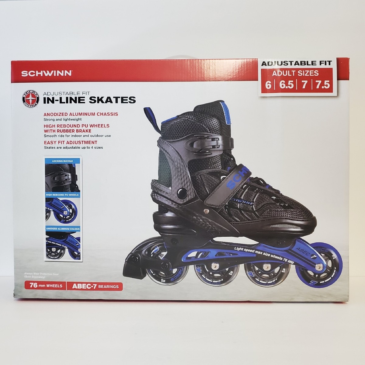 Schwinn Adjustable Fit In-Line Skates Rollerblade Adult Size