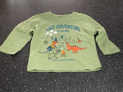 Matalan T-Shirt Oberteil ''Dino Adventure'' L/Ärmel 9-12 m khaki (grün) Mix neu mit Etikett