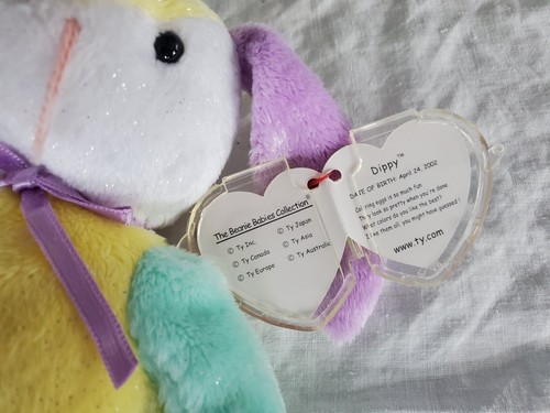 Lotto di 4 Ty Beanie Babies GRACE 2000(2), DIPPY 2002, CAROTE 2001. TUTTO con errori - Foto 9 di 9