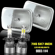 Fit Chevrolet C10 C20 C30 1981-1986 Pair 7x6" LED Headlights Hi/Low Lamps 6000K