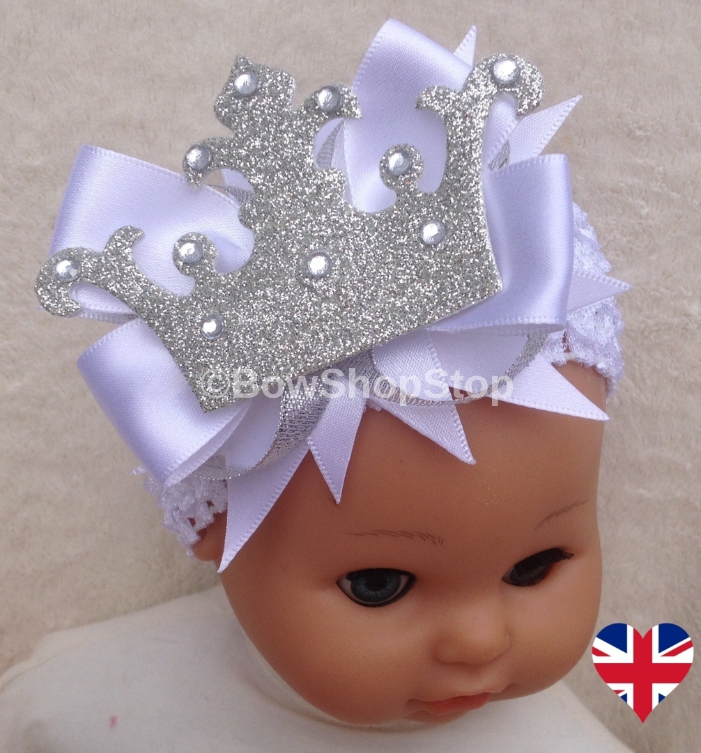 Hair Bows Baby Bling Headbands Sale Headband White Christening