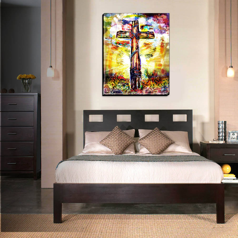 Cross Art Print, Christian Art, Religious painting Living Room