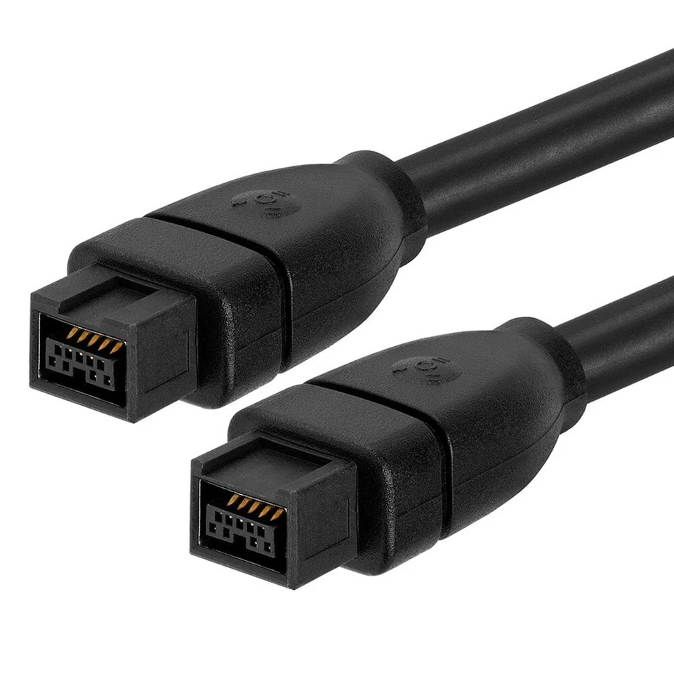 6FT FireWire 800 9Pin Male to 9 Pin Male IEEE1394b Cable Cord iLINK PC Mac Black - Image 2 of 2