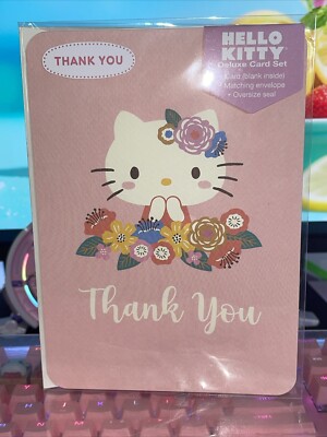 2024 Sanrio Hello Kitty Thank You Card Set Matching Envelope Oversize Seal