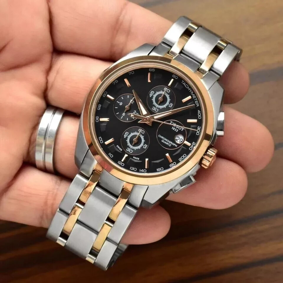 Used Tissot 1853 Men's Quartz Working Chronograph Date Black Used Tissot 1853 Men's Quartz Working Chronograph Date Black