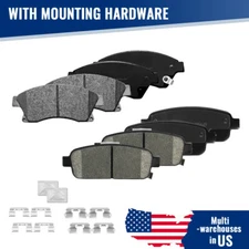 Front+Rear Ceramic Disc Brake Pads +Hardware For 2011-2016 Chevy Cruze 1.4L 1.8L