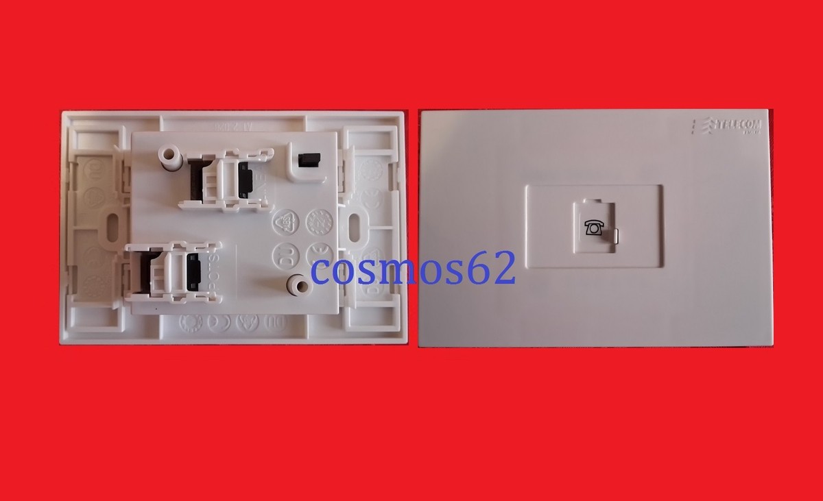 EMUKOEP Modulo Vocale Telefonico RJ11 Cat 3 | Porta Singola Con Copertura Antipolvere | Materiale PC PBT Classe V0 | Connessioni 22-26 AWG | 5 Pezzi