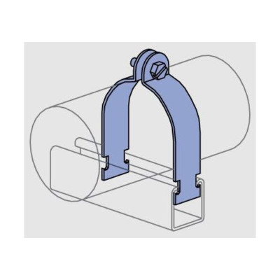 UNISTRUT P2025-HG, Pipe Clamp, 3/8'' OD, HDG Steel, 2-Piece, Tubing to Strut, 1pc