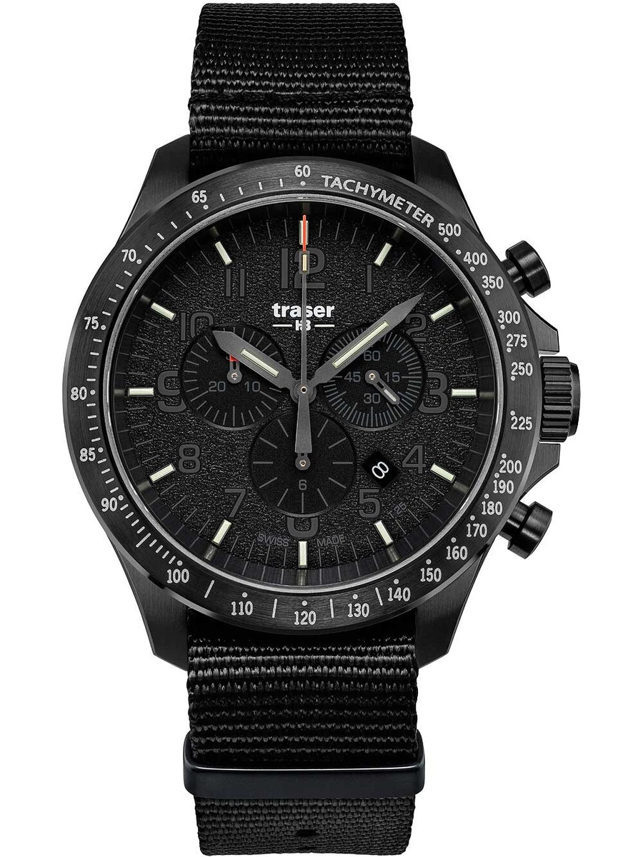 Traser H3 109465 P67 Officer Chronograph Black Nato 46mm 10ATM | eBay