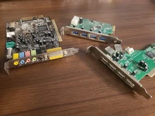 PCI Sound Card, Usb 3.0 Expansion Card, Usb 2.0 Expansion Card. Bundle.
