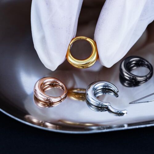 16G Steel HINGED Segment Nose Ring Septum Clicker Daith Hoop Earring Lip Ring US - Picture 2 of 18