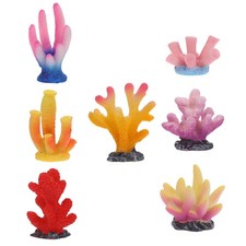 7 PCS Aquarium Coral Decorations Artificial for Aquariums Plant Tree