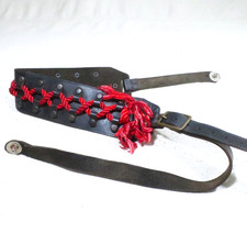 RARE: Vintage Studded Genuine Leather Saddle Guitar Strap - 3" Wide