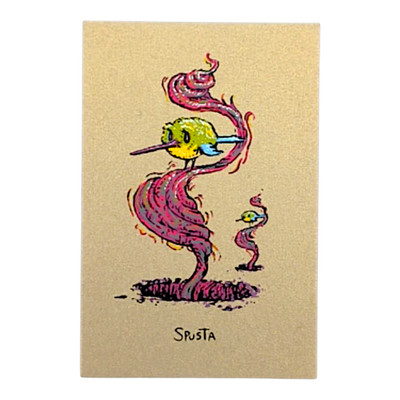 Marq Spusta Two Birds (Antique Gold) Micro Print