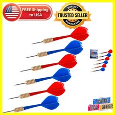 Precision Weighted Steel Tip Darts - 10g Brass Construction, 6 Pieces Included