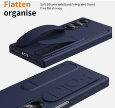 For Samsung Galaxy Z Fold 7 6 5 Stand Case Bulit-in Screen Protector Wristband