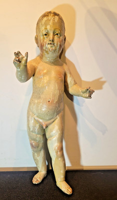 18th C. Spanish Wood Santos - Nude Christ Child