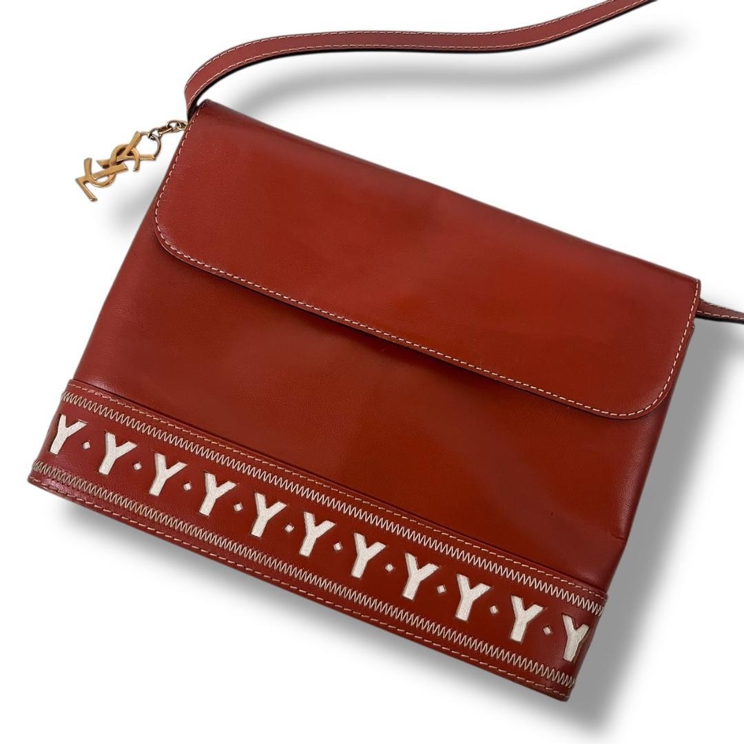 Borsa a tracolla Yves Saint Laurent YSL 2 vie pelle marrone autentica F06221966