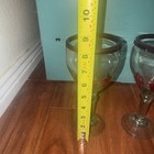 Vintage Mexican Hand Blown Wine Goblets Red Rim Chili Pepper Set of 4 Heavy — photo 5