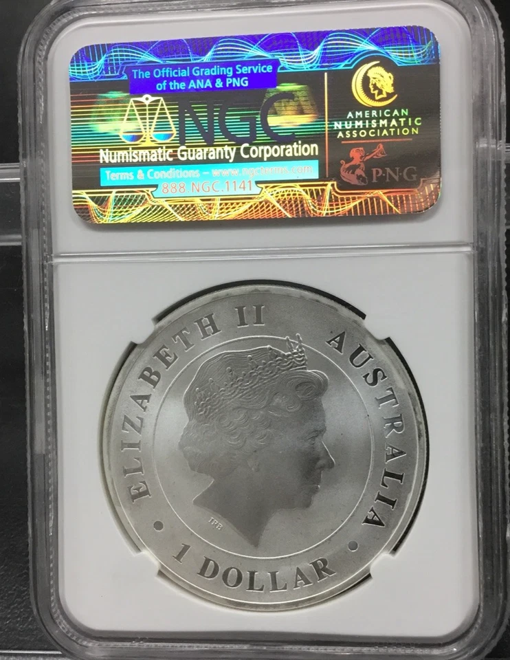 2014-P Australia S$1 Saltwater Crocodile NGC MS 70 Early Releases ~ ROO Label - Image 4 of 4