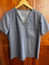 FIGS Graphite Gray Catarina V-Neck Scrub Top Women's Size L