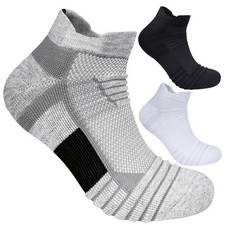 3 Pairs Mens Cotton Cushion Crew Athletic Socks For Sports Hiking Running