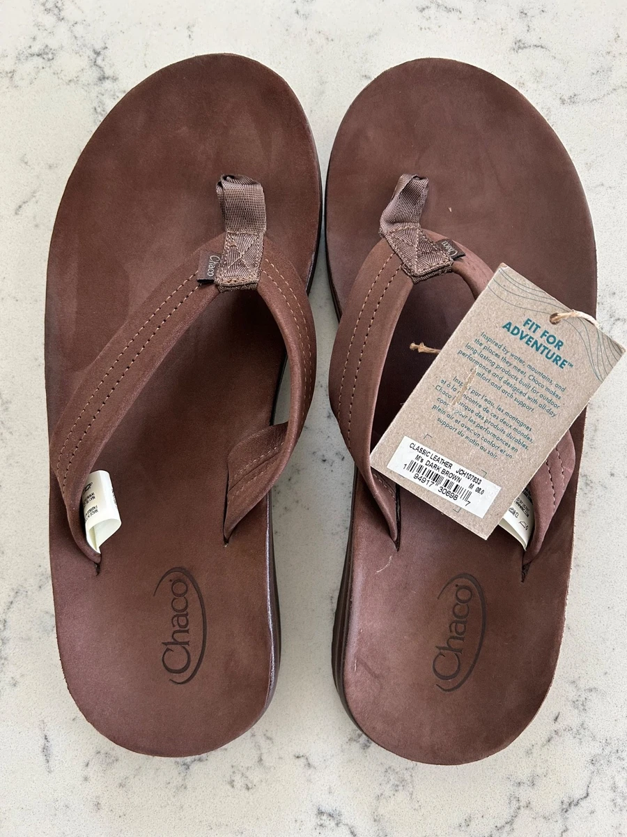 CHACO MENS SZ 9 SLIP ON STRAPY SANDALS BROWN LEATHER WITH BUCKLE Womens 9 Chaco Fallon Java Brown Leather Strappy Sandals  main image 2